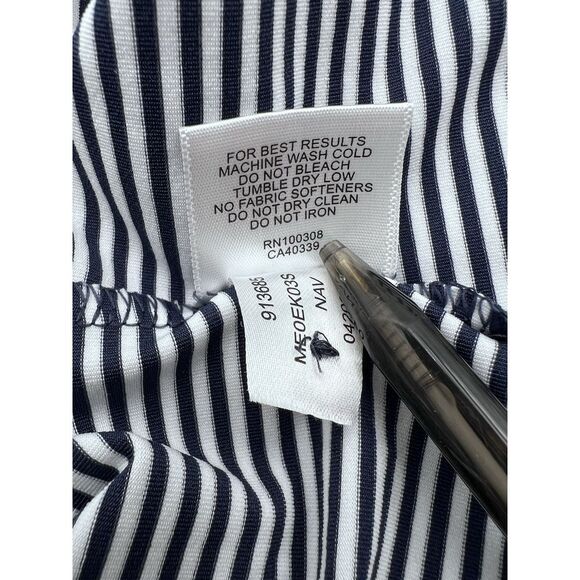 Peter Millar Summer Comfort Golf Polo Shirt Men XL Navy Blue Striped Embroidered - Picture 12 of 12